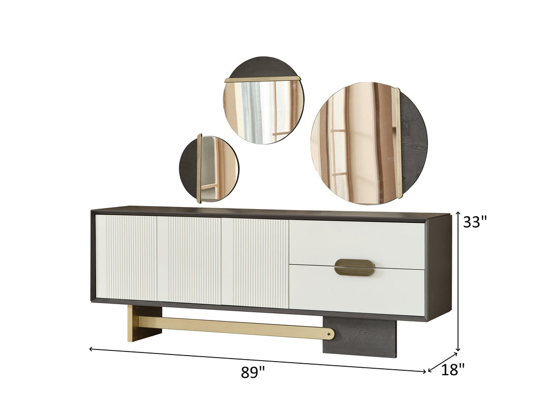 Pendik 89" Wide Buffet With Mirror