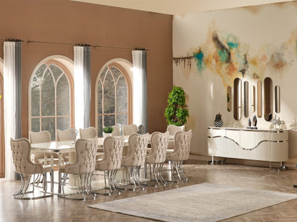 Prag 81" Wide 4 Door Buffet with Mirror