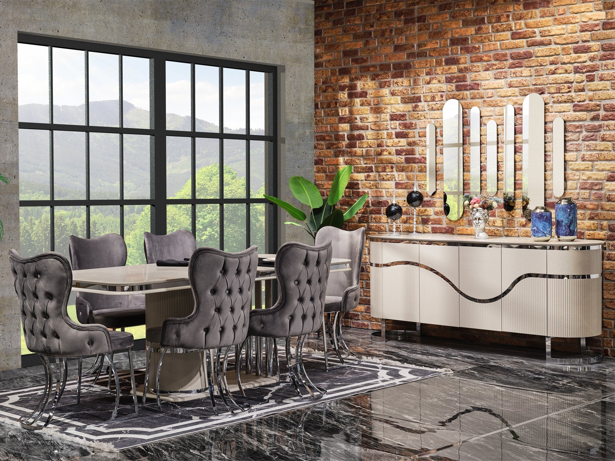 Prag 6 Person Dining Room Set