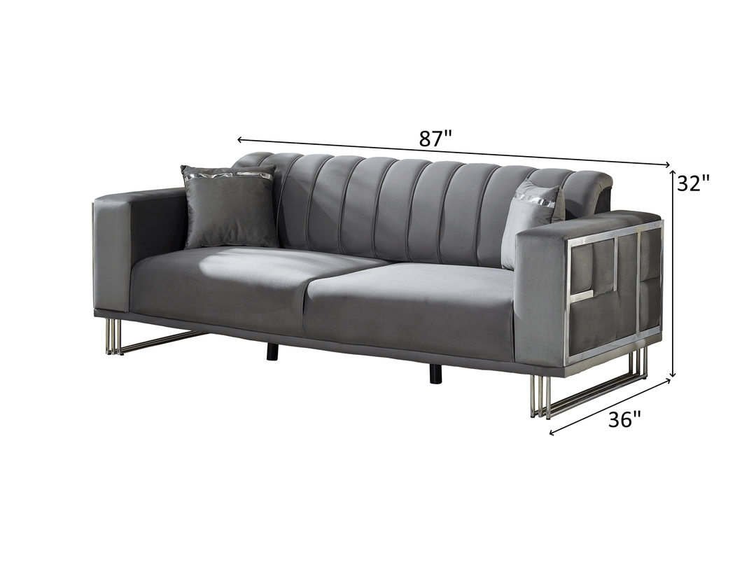 Puzzle 87" Wide Striped Extendable Sofa