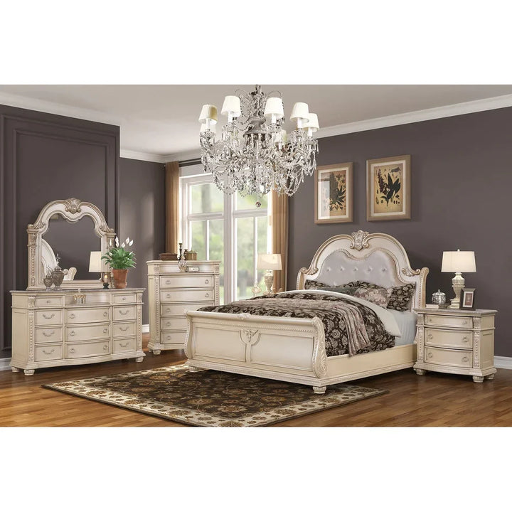 Roma Queen 5 Pc Bedroom set Beige