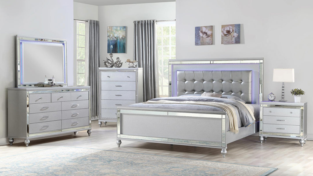 STERLING SILVER QUEEN 4 PCS BEDROOM SET