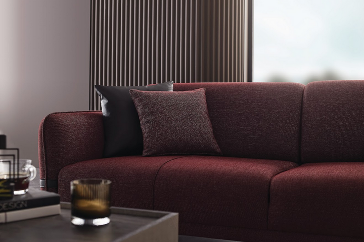 Linz 3-Seater Sofa Bed, Linen (Burgundy)