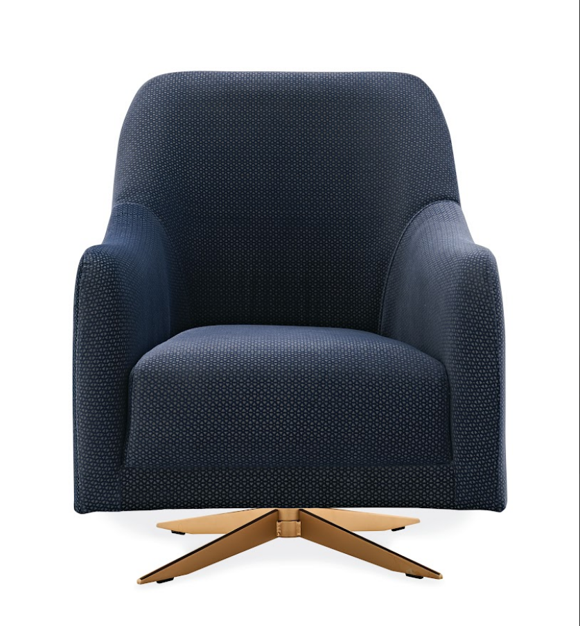 Vienna Swivel Armchair, Linen (Petrol)