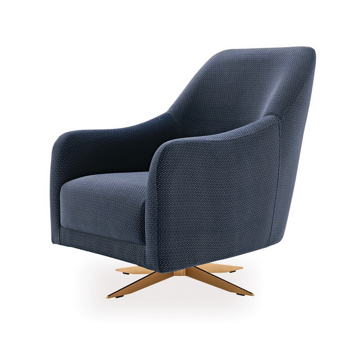 Vienna Swivel Armchair, Linen (Petrol)