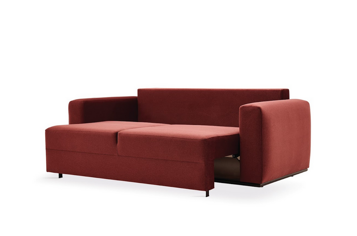 Carino 2-Seater Sofa Bed with Storage, Velvet (Burgundy)