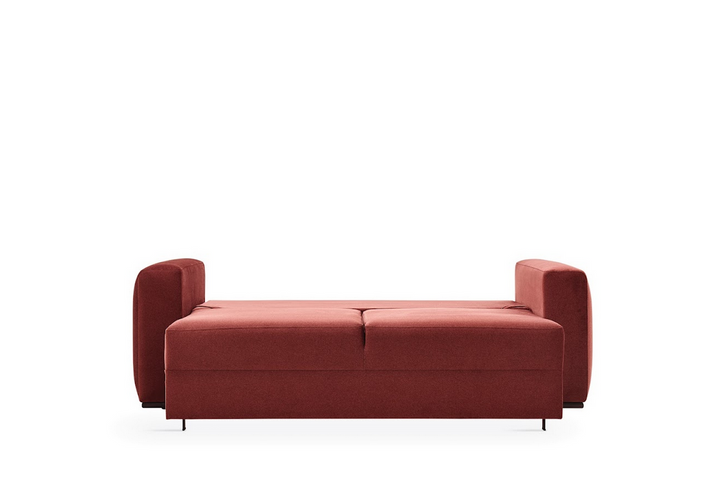 Carino 2-Seater Sofa Bed with Storage, Velvet (Burgundy)