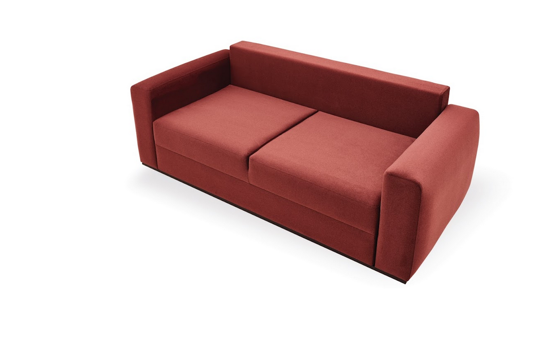 Carino 2-Seater Sofa Bed with Storage, Velvet (Burgundy)