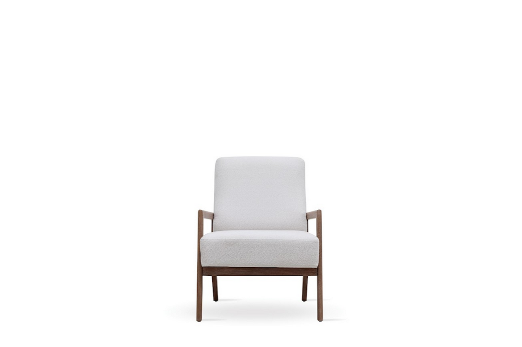 White Boucle Basel Armchair