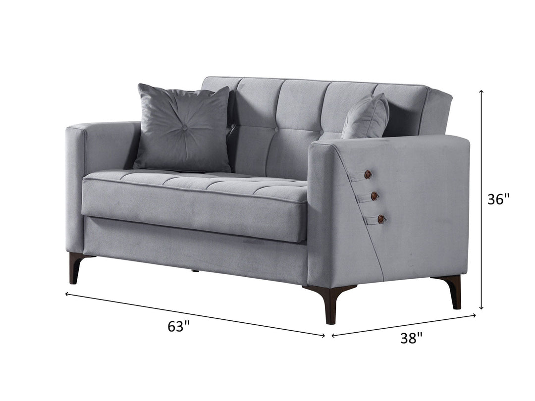 Step 63" Wide Square Arm Convertible Loveseat