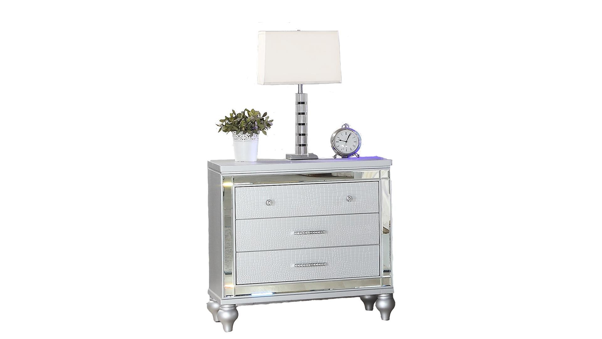 Sterling Nightstand in Silver