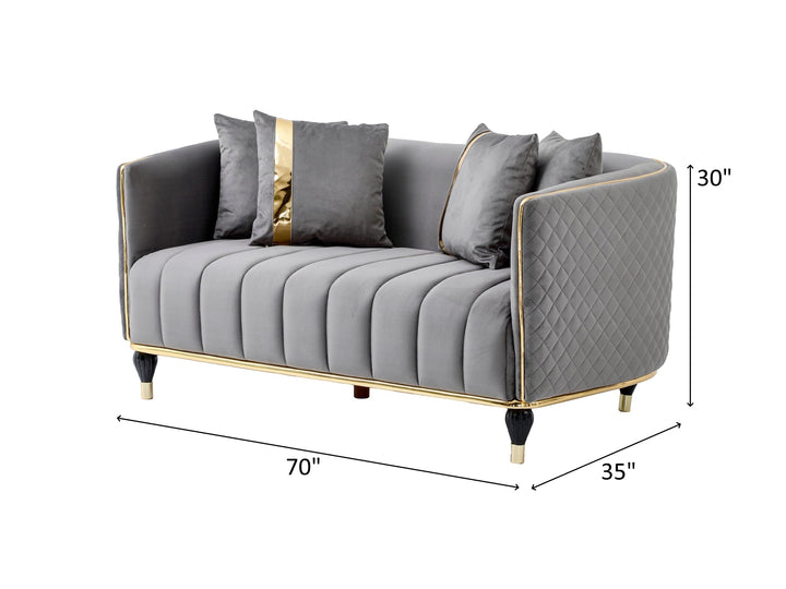 Toronto 70" Wide Square Arm Loveseat