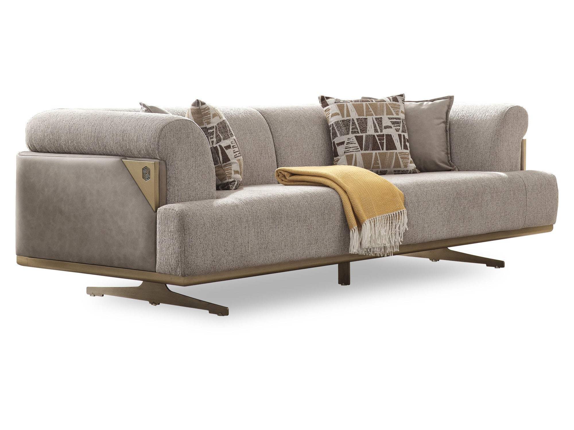 Urla Stationary Living Room Set (Cream)
