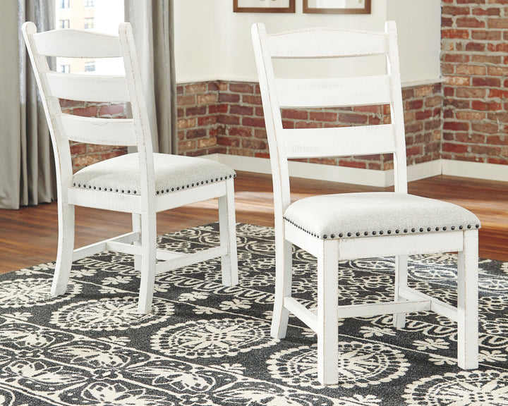 Valebeck - Beige / White - Dining UPH Side Chair (Set of 2)