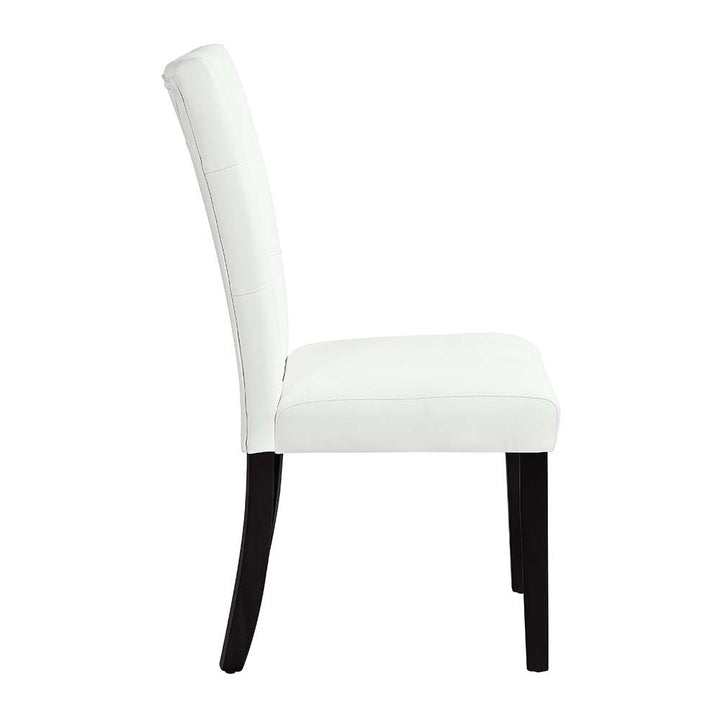 Hussein - Side Chair (Set of 2) - White PU & Black Finish