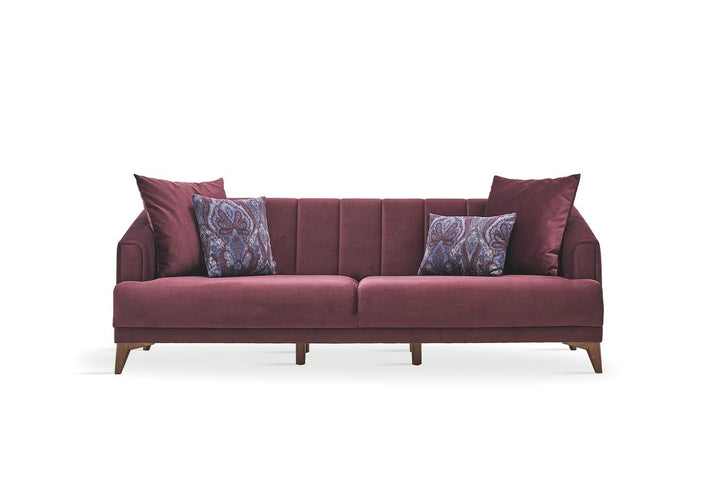 Purple Velvet Sona 3-Seater Sofa Bed