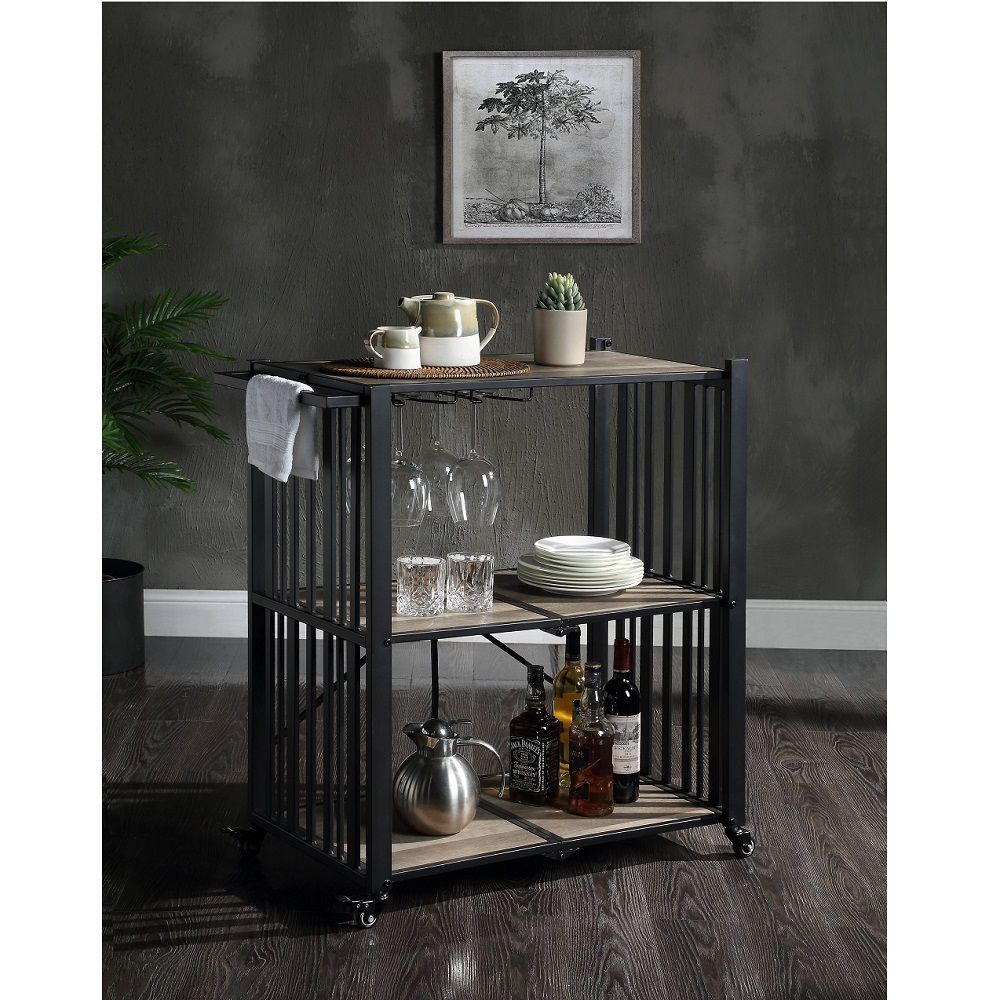 Zudora - Folding Serving Cart - Black