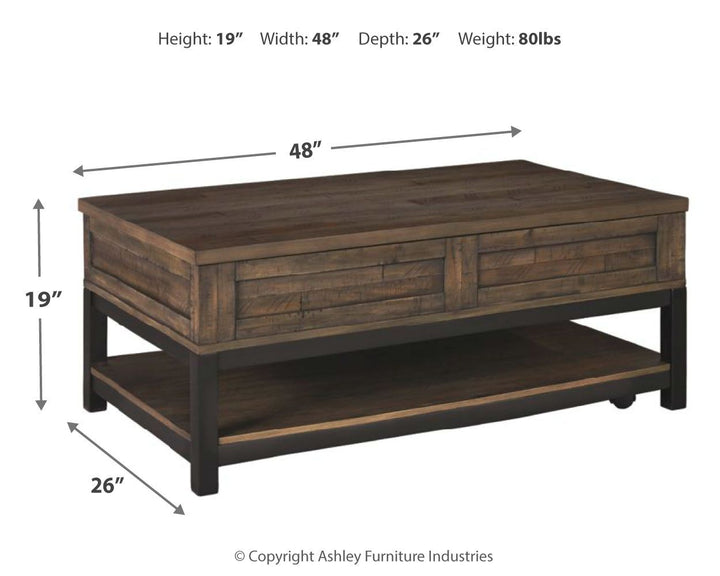 Johurst - Grayish Brown - LIFT TOP COCKTAIL TABLE