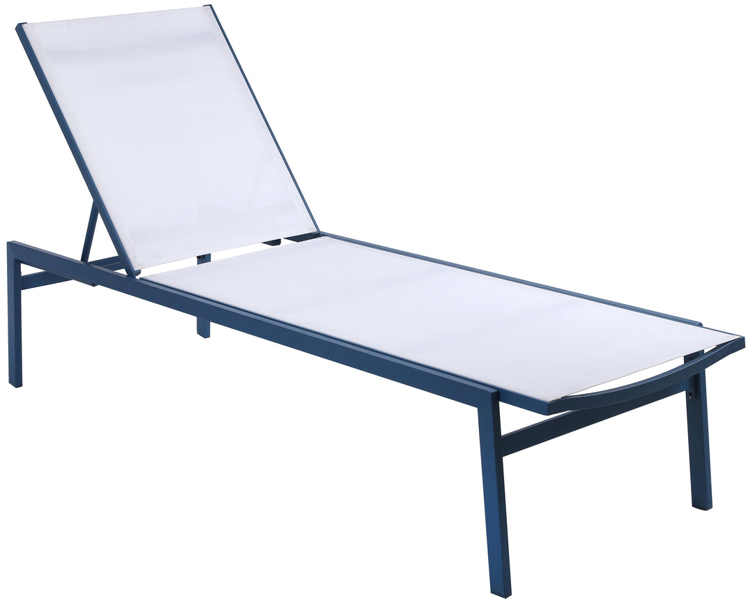 Santorini - Outdoor Patio Chaise Lounge Chair - White - Metal