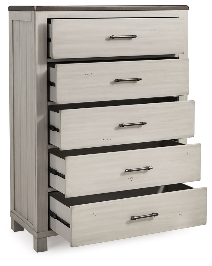 Darborn - Gray / Brown - Five Drawer Chest