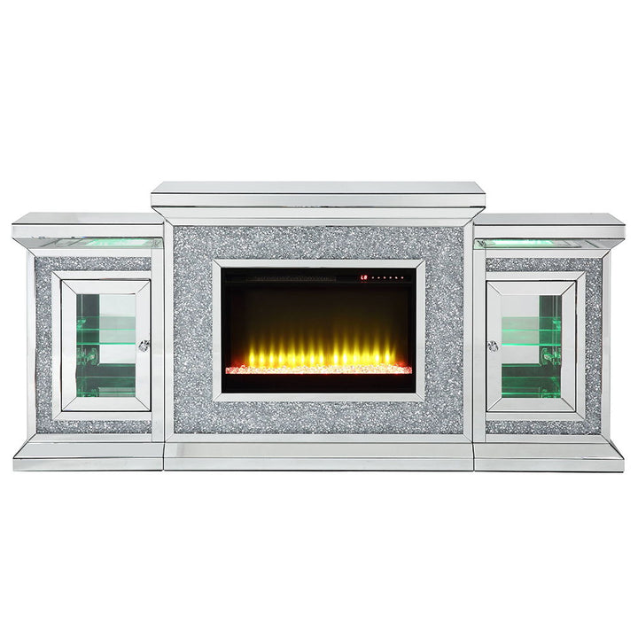 Noralie - Fireplace - Mirrored & Faux Diamonds - 39"