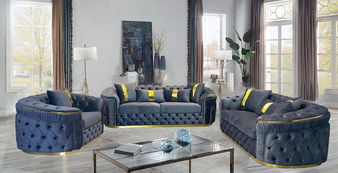 Washington Living Room Set Dark Grey