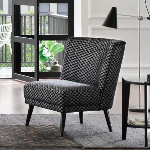 Carino Armchair, Linen (Hexagon Black)