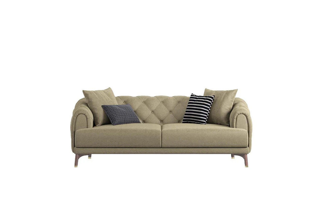 Beige Faux Leather Navona 2.5-Seater Sofa