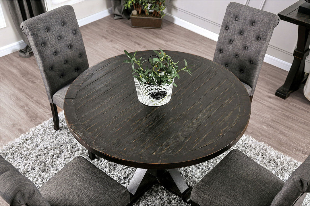 Alfred - Round Table - Antique Black / Ivory