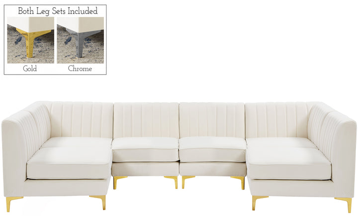 Alina - Modular Sectional 6 Piece - Cream - Fabric