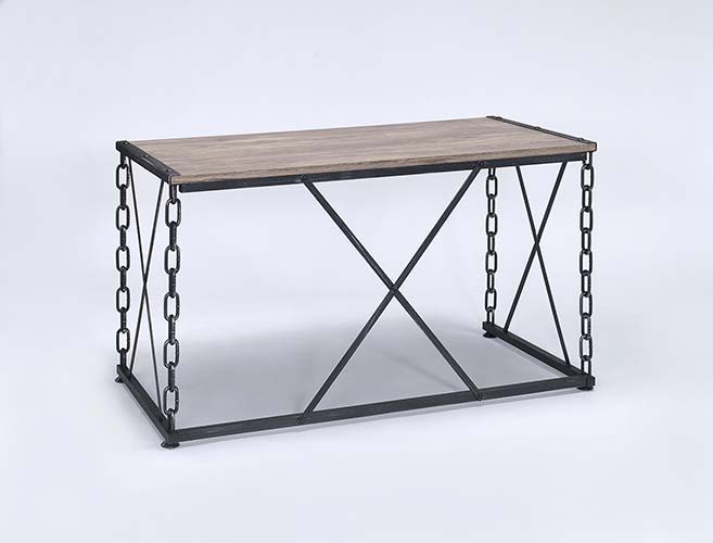 Jodie - Console Table - Rustic Oak & Antique Black Finish