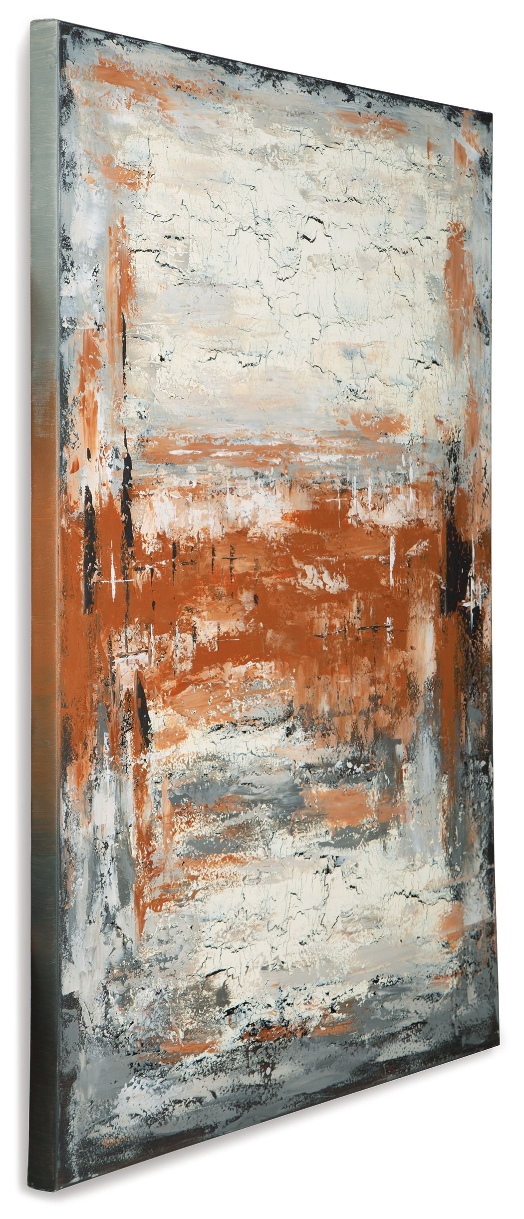 Carmely - Gray / White/orange - Wall Art