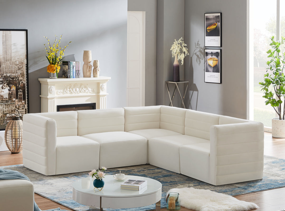 Quincy - Modular Sectional 5 Piece - Cream