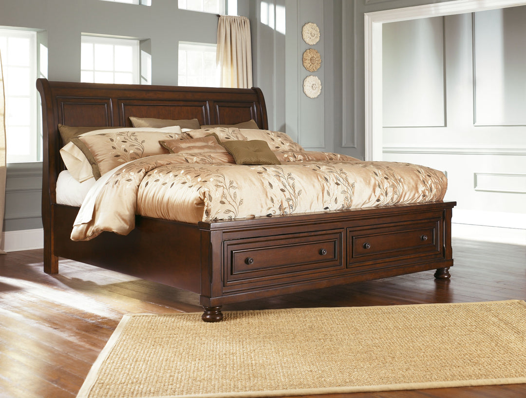 Porter - Sleigh Bed With 2 Storage Drawers