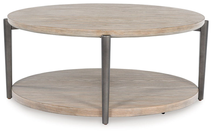 Dyonton - Light Grayish Brown - Round Cocktail Table