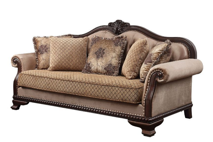 Chateau De Ville - Sofa - Fabric & Espresso Finish