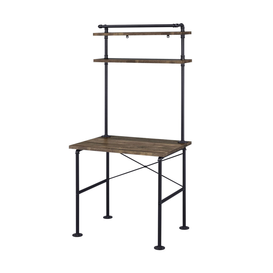 Ensata - Writing Desk - Rustic Oak & Black Finish