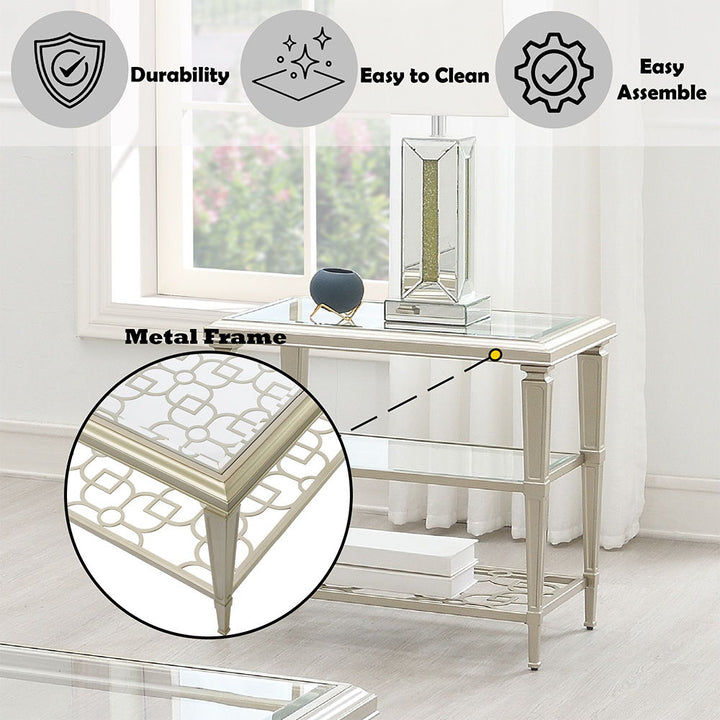 Zaba - End Table - Glass Top & Silver