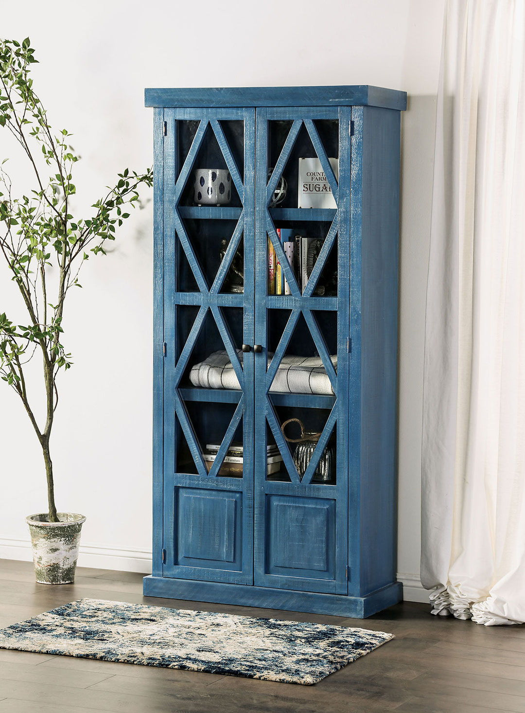 Zenia - Curio Cabinet - Denin Blue