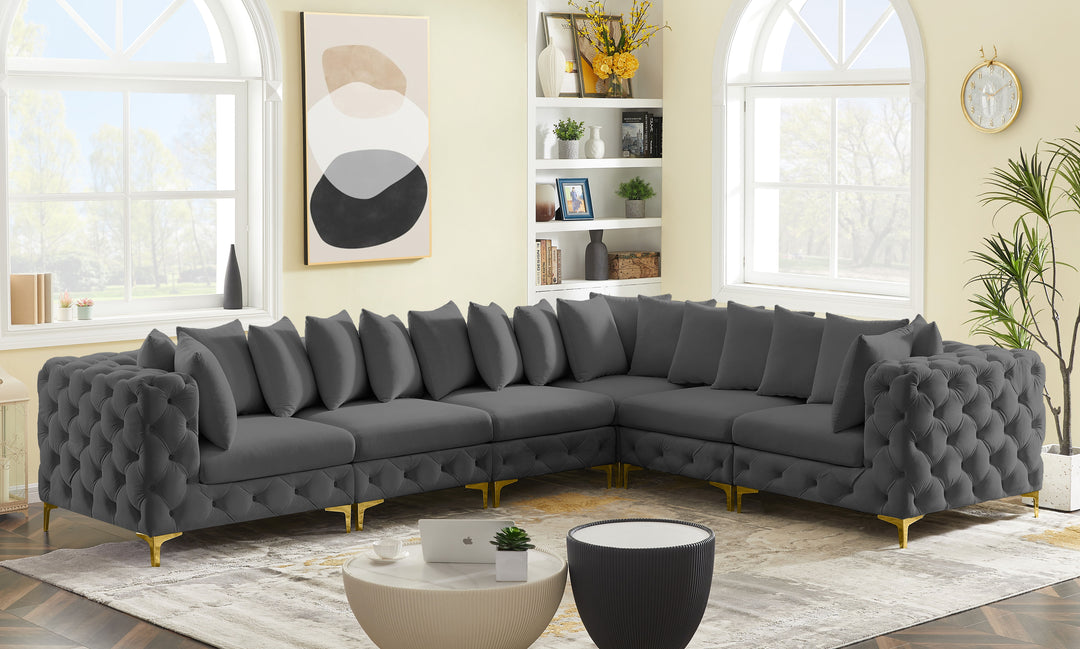 Tremblay - Modular Sectional 6 Piece - Gray - Fabric