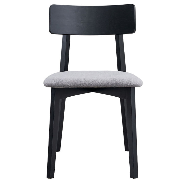 Real - Side Chair (Set of 2) - Gray Linen & Black Finish