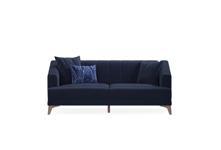 Navy Blue Velvet Sona 2-Seater Sofa