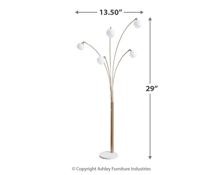 Taliya - Champagne / White - Metal Arc Lamp