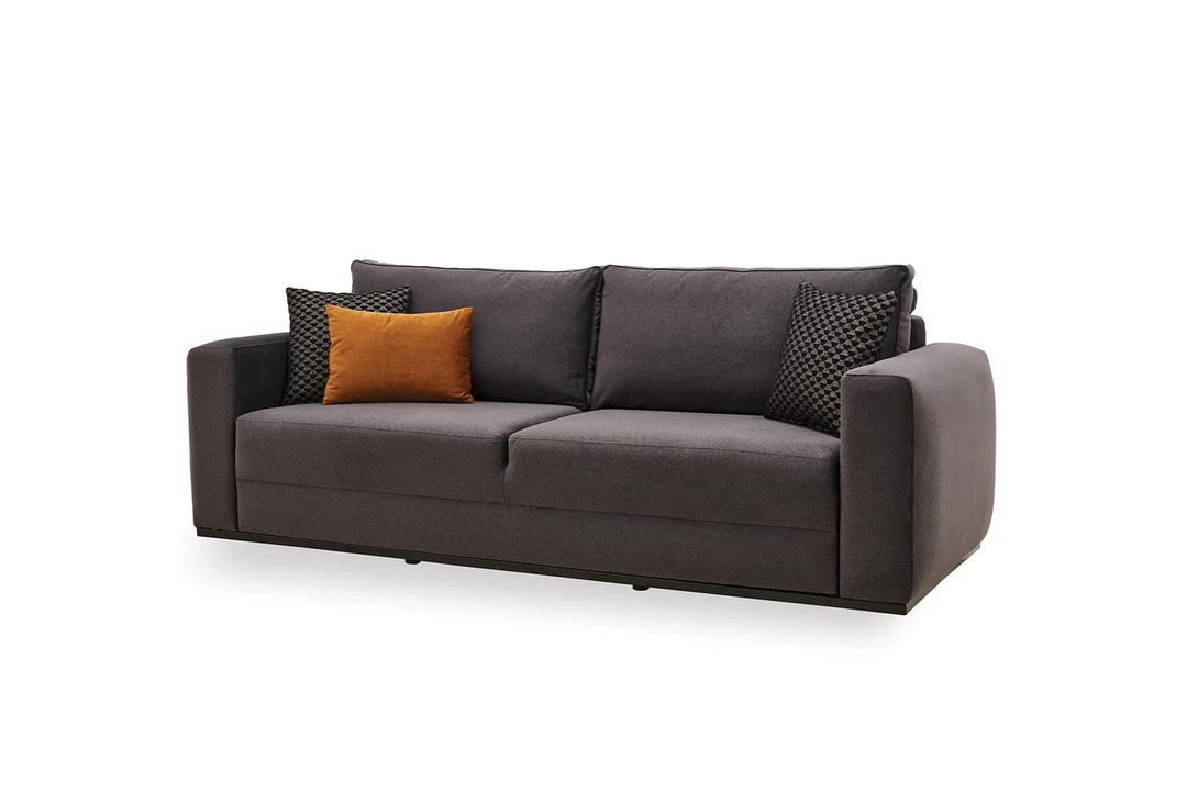 Carino 3-Seater Sofa Bed with Storage, Velvet (Dark Gray)