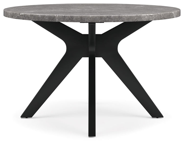 Glinari - Taupe / Black - Round Dining Room Table