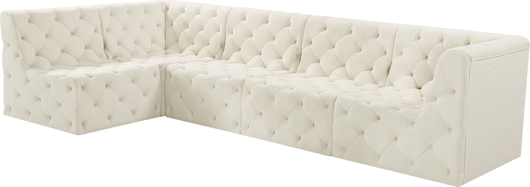 Tuft - Modular Sectional 5 Piece - Cream - Fabric