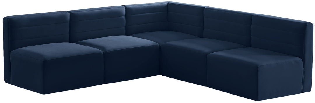 Quincy - Modular Sectional 5 Piece - Navy - Fabric - Modern & Contemporary