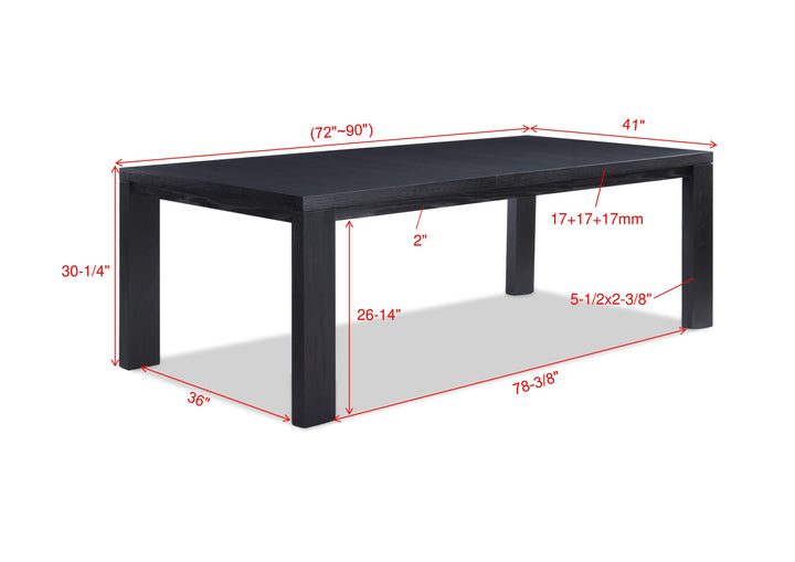 Pelham - Dining Table (18 Leaf) - Charcoal