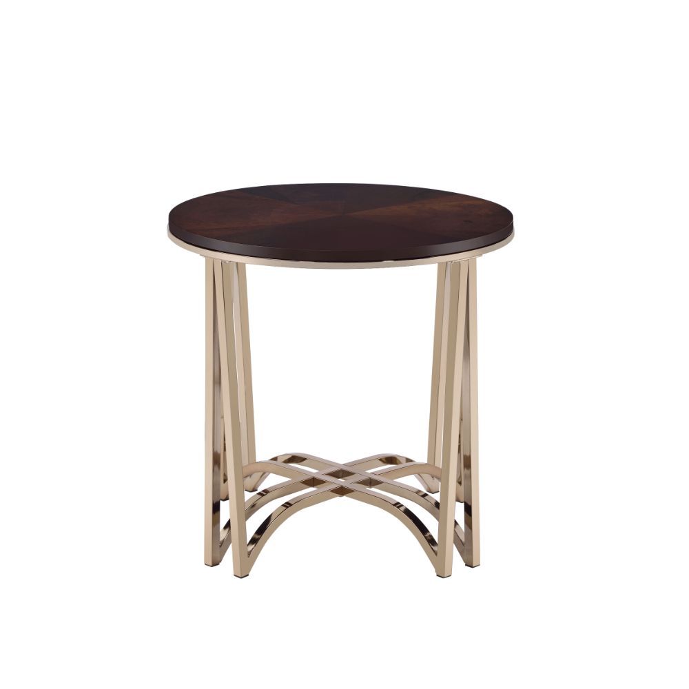 Novus - End Table - Walnut & Champagne