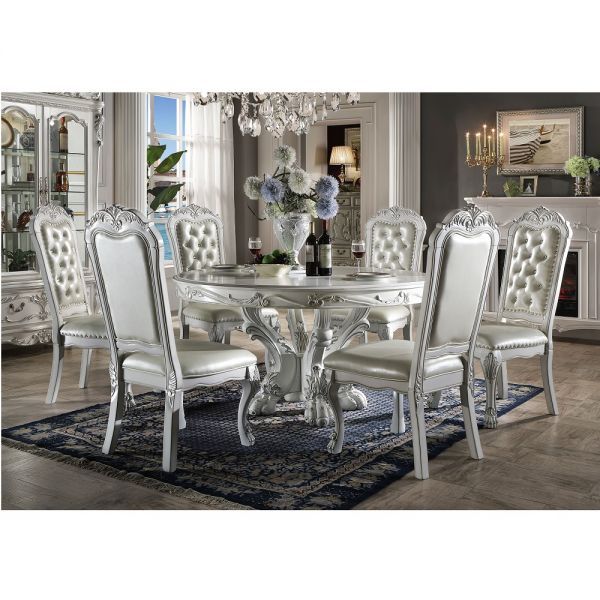 Dresden - Dining Table 60"L - Bone White Finish